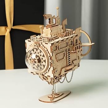 Artfutale Steampunk Submarine Music Box 3D Wooden Puzzle