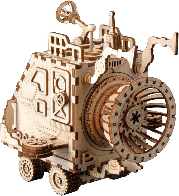 Artfutale Steampunk Spaceship Music Box 3D Wooden Puzzle