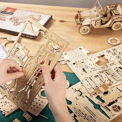 Artfutale Army Jeep Scale Model 3D Wooden Puzzle