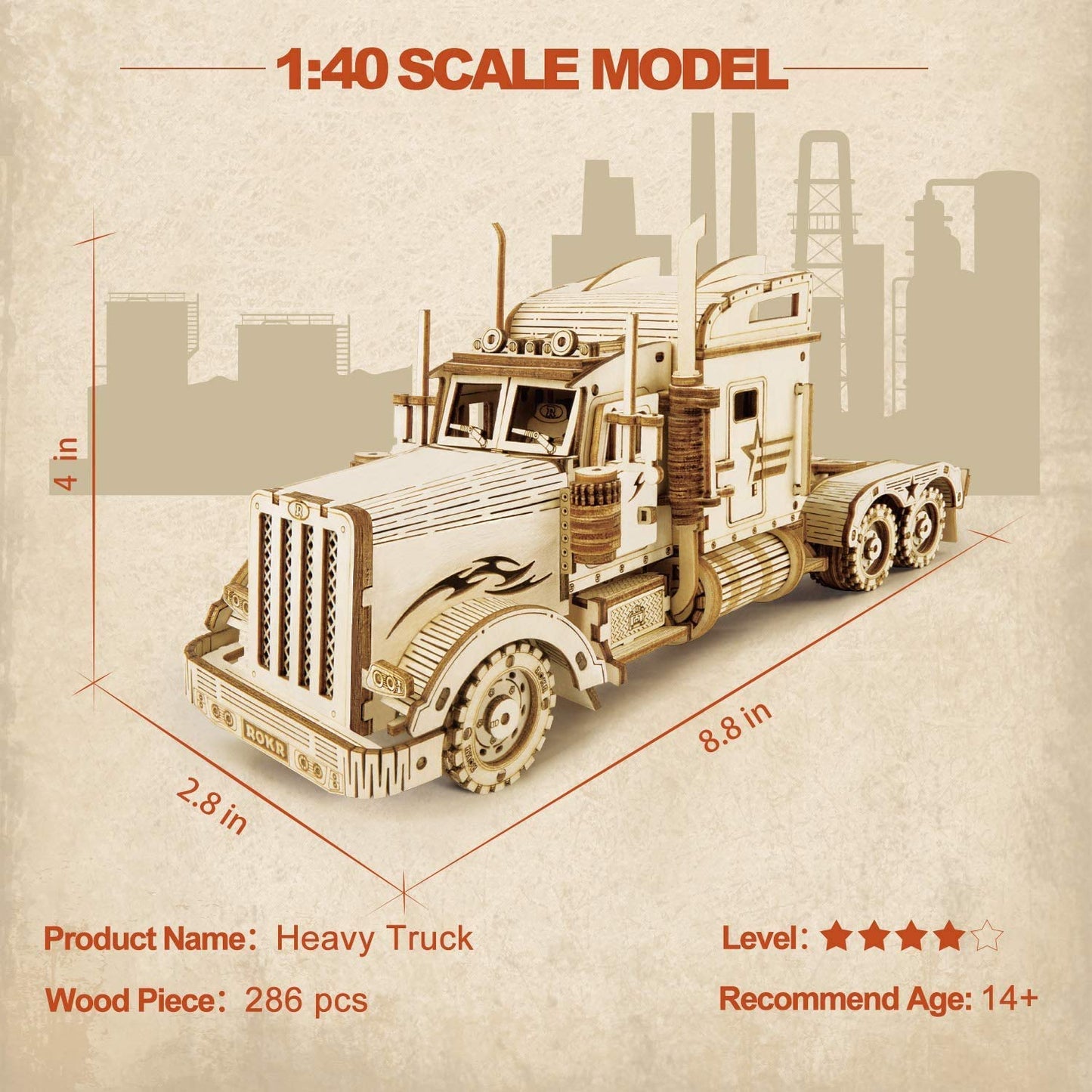 Artfutale Heavy Truck Scale Model 3D Wooden Puzzle