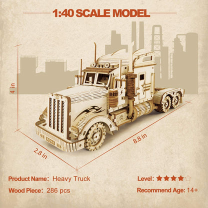 Artfutale Heavy Truck Scale Model 3D Wooden Puzzle