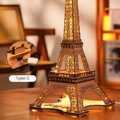 Artfutale Starry Eiffel Tower 3D Wooden Puzzle