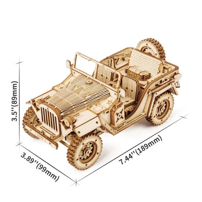 Artfutale Army Jeep Scale Model 3D Wooden Puzzle