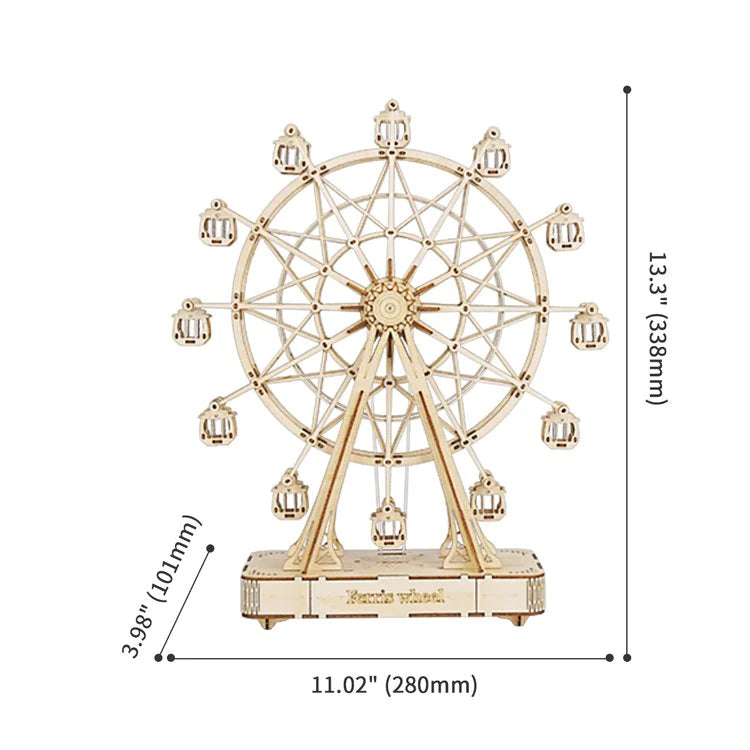 Artfutale Ferris Wheel 3D Wooden Puzzle Music Box