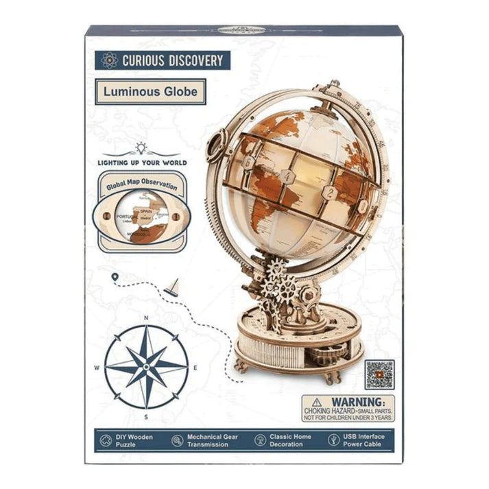 Artfutale Luminous 3D Magnifying Globe Wooden Puzzle