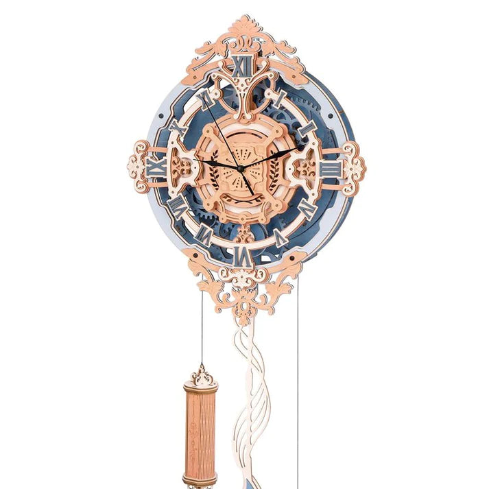 Artfutale Romantic Note Wall Clock 3D Wooden Mechanical Gear Puzzle