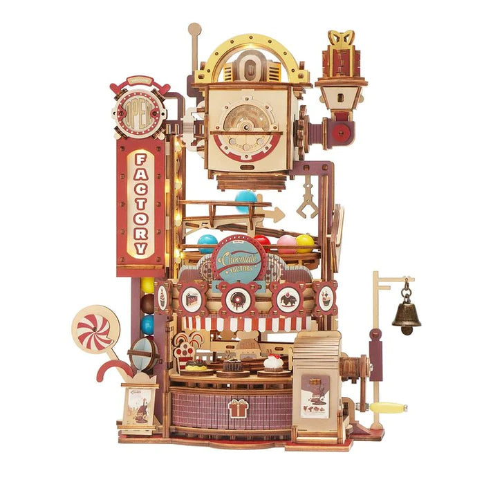 Artfutale Steampunk Chocolate Factory Marble Run Wooden Puzzle