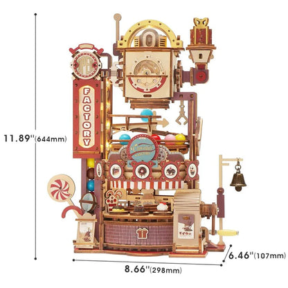 Artfutale Steampunk Chocolate Factory Marble Run Wooden Puzzle