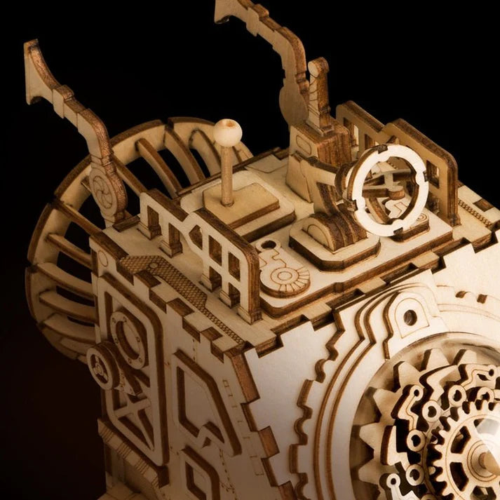 Artfutale Steampunk Spaceship Music Box 3D Wooden Puzzle