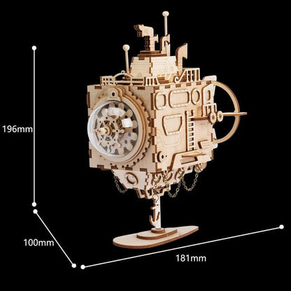 Artfutale Steampunk Submarine Music Box 3D Wooden Puzzle