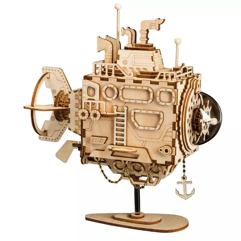 Artfutale Steampunk Submarine Music Box 3D Wooden Puzzle