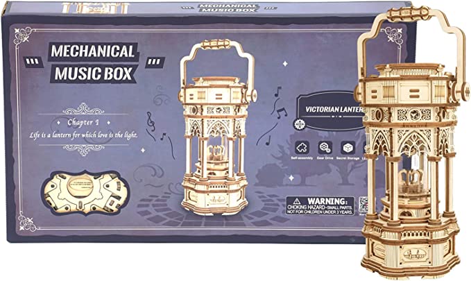 Artfutale Victorian Lantern Mechanical Music Box 3D Wooden Puzzle